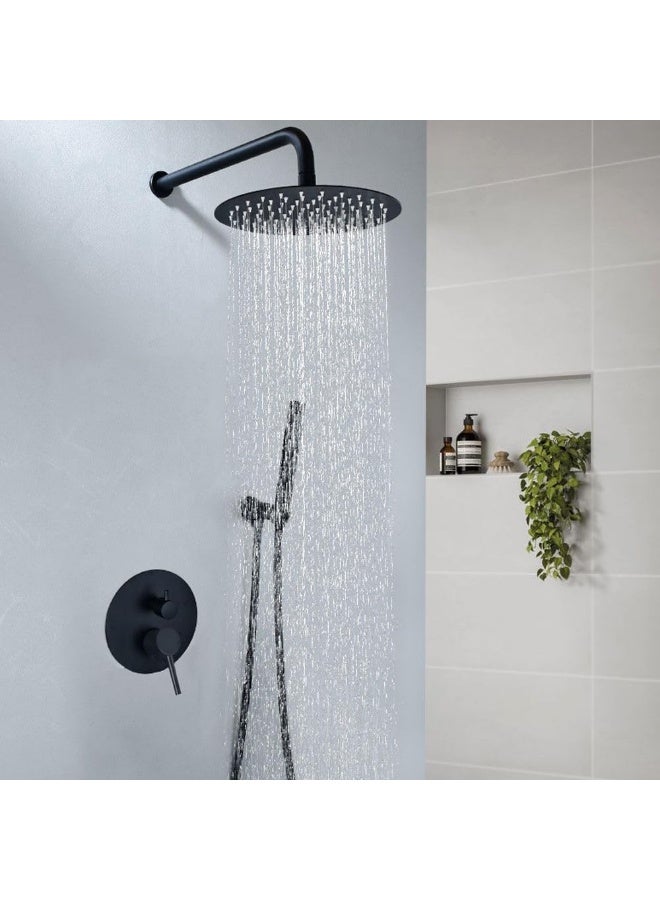 YD Modern Minimalist Rain Shower Combo System with Handheld Spray and Tub Spout - Dual Function Contemporary Bathroom Fixture Set - Full Coverage Flow for a Spa-Like Experience. - Image 3
