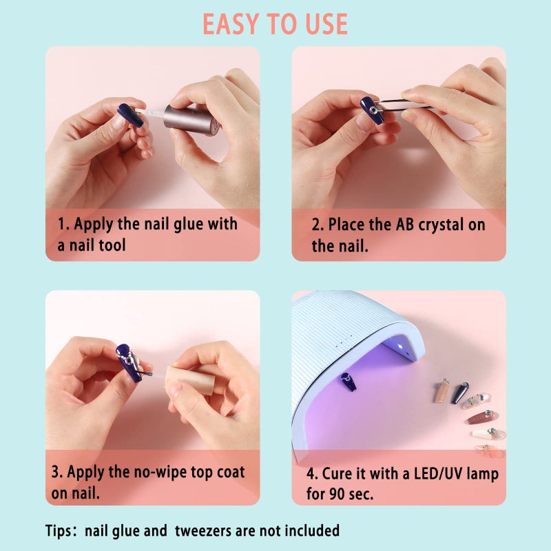 Allstarry 100pcs Flatback Rhinestones Heart-Shaped Irridescent Face Gems Eye Gemstones Nail Charms for Crafts AB Glass Crystals for Jewelry Making, Eye Makeup- 6mm - Image 4