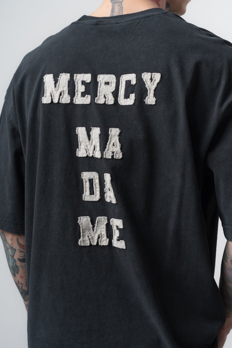 RESPIRE Men's Mercy Embroidered Washed Oversize T-Shirt, Black - Image 4