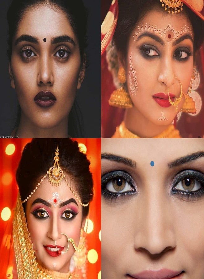 Sunaina Colorz Multicolor Bindis Glitter Round Velvet Tikka Bindiya Shining Sparkle Colorful Chamki Sticker Kumkum Bindi For Women & Girl Girls (24 Color shades in 144 Bindi Book) (Size-2 (7mm)) - Image 4