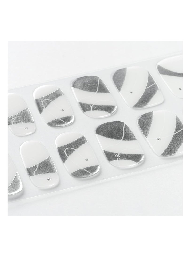 DANNI & TONI Semi Cured Gel Nail Strips French (Happy-Go-Lucky) Nude Gel Nail Stickers with White Tips 28 Stickers - Image 4