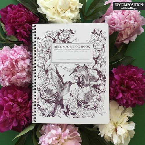 Decomposition Hummingbirds College Ruled Spiral Notebook - 9.75 x 7.5 Journal with 160 Lined Pages - 100% Recycled Paper - Notebooks for School Supplies, Home & Office - Made in USA - Image 2