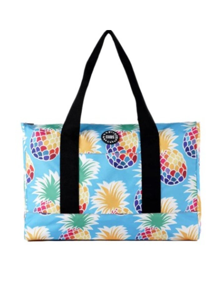 CUBS Turquoise Pineapple & Bright Tie Dye Double Face Tote Bag  - Image 2