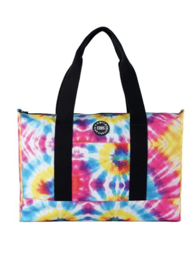 CUBS Turquoise Pineapple & Bright Tie Dye Double Face Tote Bag  - Image 1