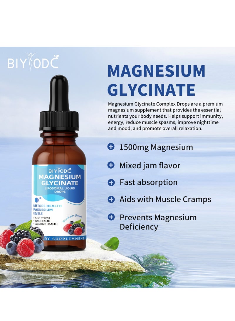 BIYODE Liquid Magnesium Glycinate Drops,1500mg Magnesium,Infuse Your Day With The Power Of Nature,Mixed Jam Flavor 60ml - Image 4