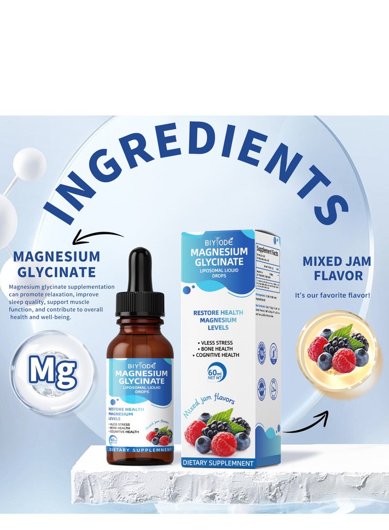 BIYODE Liquid Magnesium Glycinate Drops,1500mg Magnesium,Infuse Your Day With The Power Of Nature,Mixed Jam Flavor 60ml - Image 5