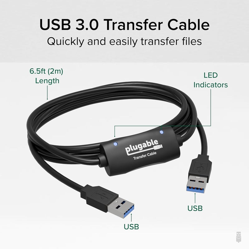 Plugable USB 2.0 Transfer Cable for Easy Data Transfer Between Windows PCs with Bravura Software - Image 2