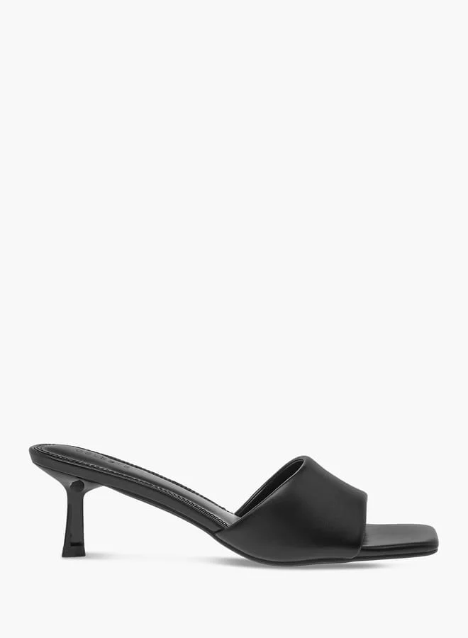 Celeste Women's Solid Slip-On Sandals with Stiletto Heels