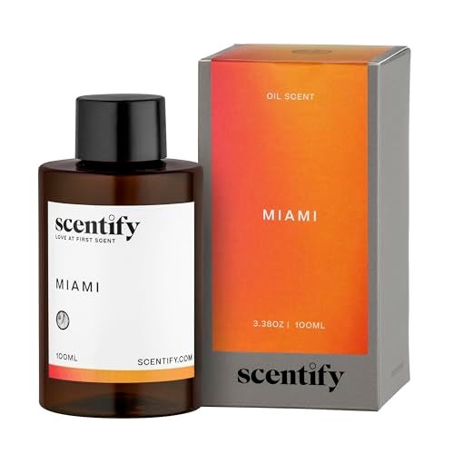 Scentify Miami Aroma Oil Refill Scent for Oil Diffusers - Creamy, Cashmere, Sandalwood, Musk Scents - Luxurious Relaxing Aromatherapy Diffuser Fragrance 100ml, 3.38 oz - Image 1
