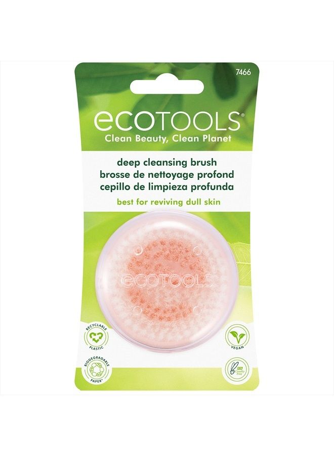 Ecotools Deep Cleansing Facial Brush, for Facial Cleansers and Serums, Removes Daily Oil and Dirt, Pink & Black 1 Pack - Image 2