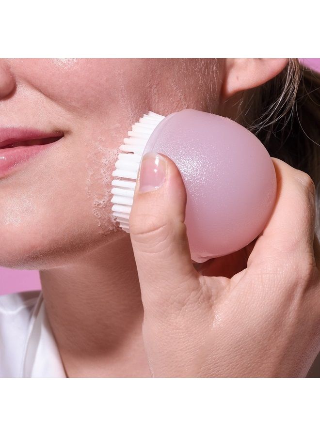 Ecotools Deep Cleansing Facial Brush, for Facial Cleansers and Serums, Removes Daily Oil and Dirt, Pink & Black 1 Pack - Image 5