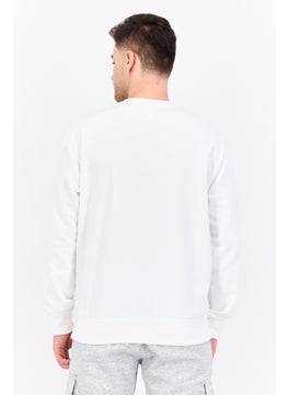 Champion Men Sportswear Fit Crew Neck Long Sleeve Sweatshirts, White  - Image 3