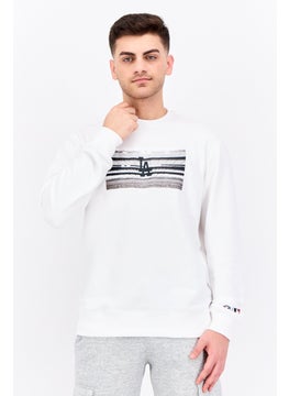 Champion Men Sportswear Fit Crew Neck Long Sleeve Sweatshirts, White  - Image 1