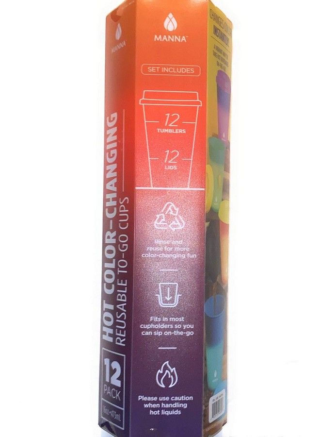 MANNA Plastic Hot Color Changing Togo Cups 12Pack 16 Ounces - Image 4