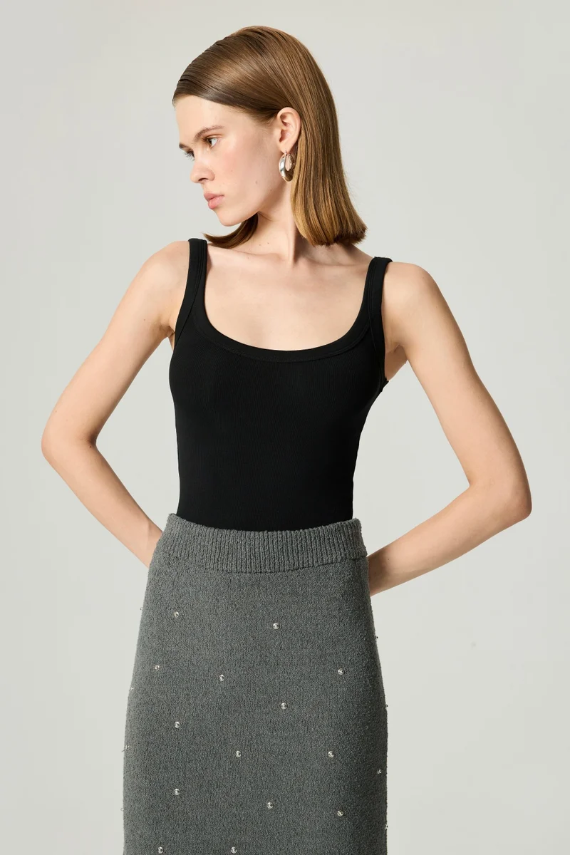Nocturne Embellished Knit Maxi Skirt