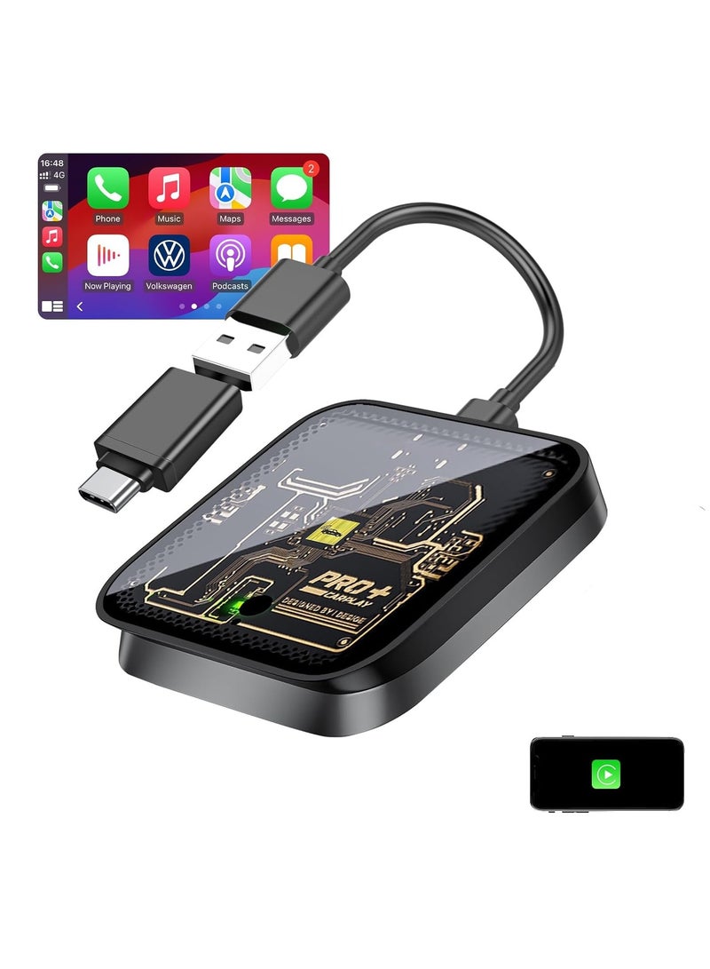 Zikra Wireless CarPlay Adapter - Plug & Play AI Box for Wired CarPlay Vehicles, Supports iOS 10+, Retains Original Controls, Enhanced Navigation, Music, Phone Calls, and Siri Assistant - Image 1