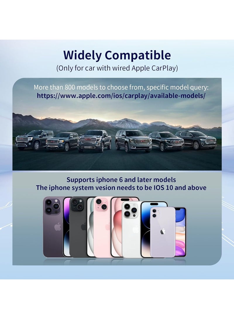 Zikra Wireless CarPlay Adapter - Plug & Play AI Box for Wired CarPlay Vehicles, Supports iOS 10+, Retains Original Controls, Enhanced Navigation, Music, Phone Calls, and Siri Assistant - Image 4