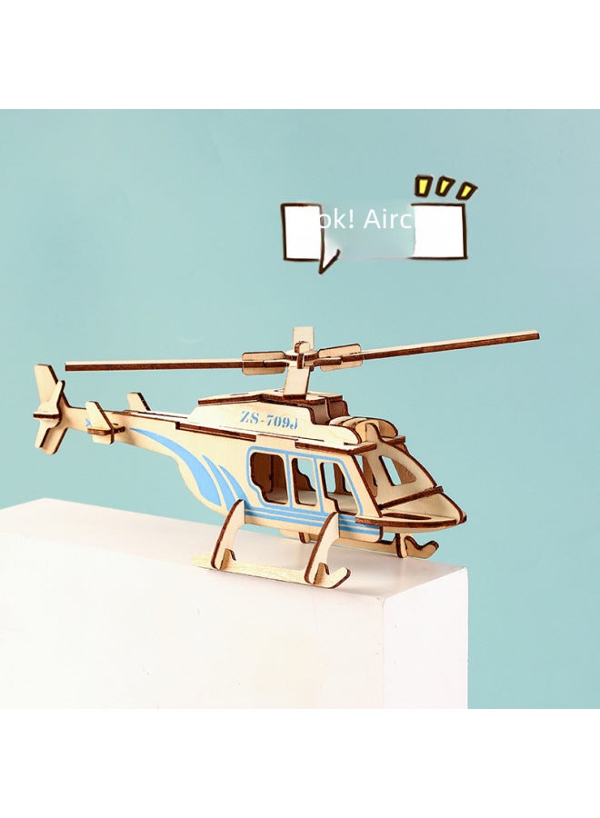 "طائرة خشبية ثلاثية الأبعاد لعبة تعليمية ثلاثية الأبعاد للطلاب نموذج كتلة لغز هدية للأطفال" - Image 2