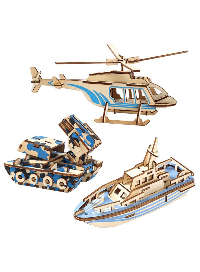 "طائرة خشبية ثلاثية الأبعاد لعبة تعليمية ثلاثية الأبعاد للطلاب نموذج كتلة لغز هدية للأطفال" - Image 5