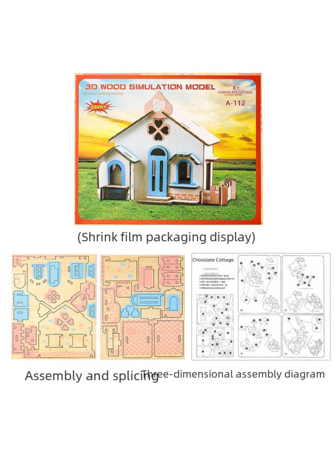 "طائرة خشبية ثلاثية الأبعاد لعبة تعليمية ثلاثية الأبعاد للطلاب نموذج كتلة لغز هدية للأطفال" - Image 4