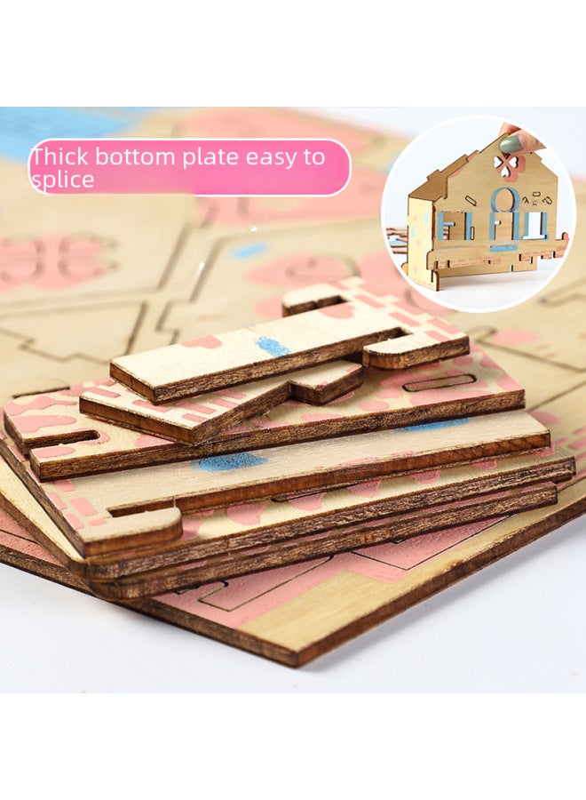 "طائرة خشبية ثلاثية الأبعاد لعبة تعليمية ثلاثية الأبعاد للطلاب نموذج كتلة لغز هدية للأطفال" - Image 3