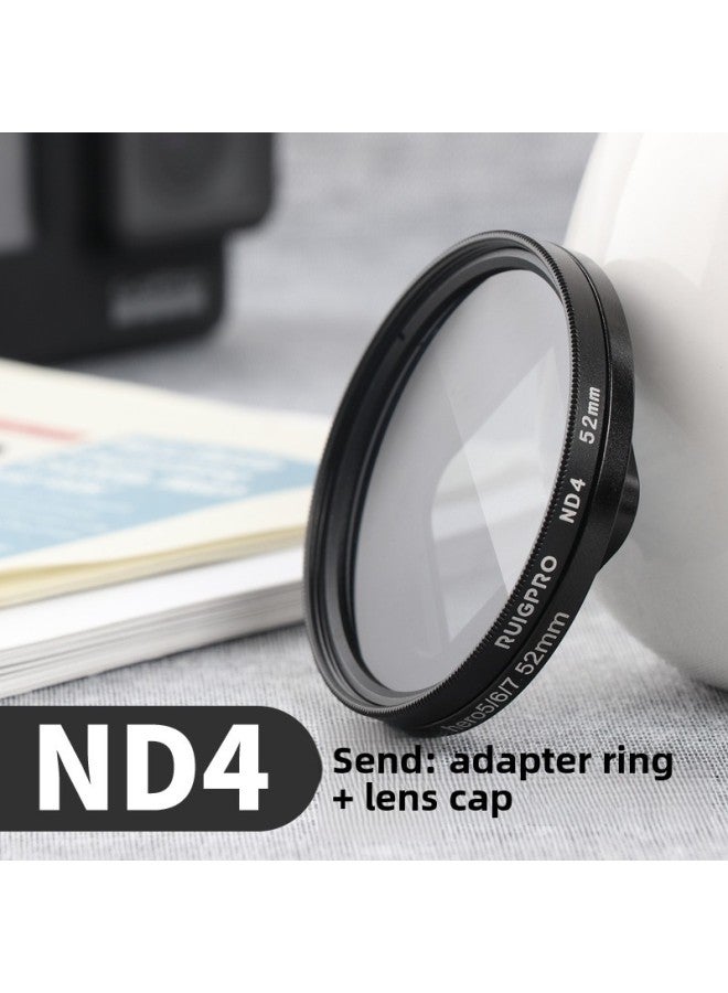 For GoPro Hero7/6/5 Camera Accessories CPL Polarizer Outdoor Dimming ND Filter Red Diving-Color:ND4 Filter + Adapter Ring + Lens Cap  - Image 1