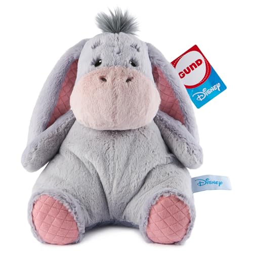 GUND دببة غوند الرسمية من ديزني - إيeyore المحبوب جداً - دمية محشوة من ويني ذا بوه - حمار إيeyore للأطفال من عمر 1 سنة وما فوق - رمادي 125 - Image 1