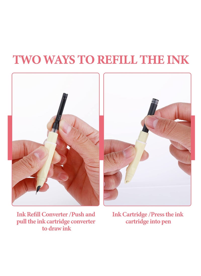 SYOSI - Retractable Fountain Pen, 5PCS 0.38mm Pastel Refillable Ink, Writing Pens Extra Fine Point Pen Smooth Writing, Aesthetics Fountain Pens for Writing Refillable for Journaling Calligraphy Gift Supplies - Image 1