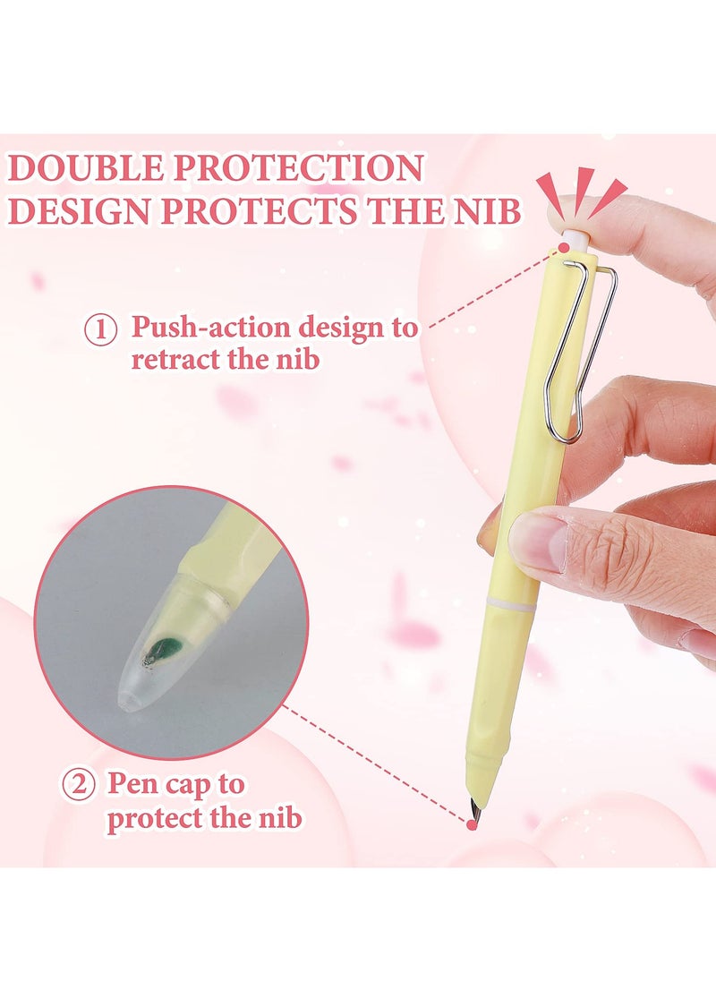 SYOSI - Retractable Fountain Pen, 5PCS 0.38mm Pastel Refillable Ink, Writing Pens Extra Fine Point Pen Smooth Writing, Aesthetics Fountain Pens for Writing Refillable for Journaling Calligraphy Gift Supplies - Image 1