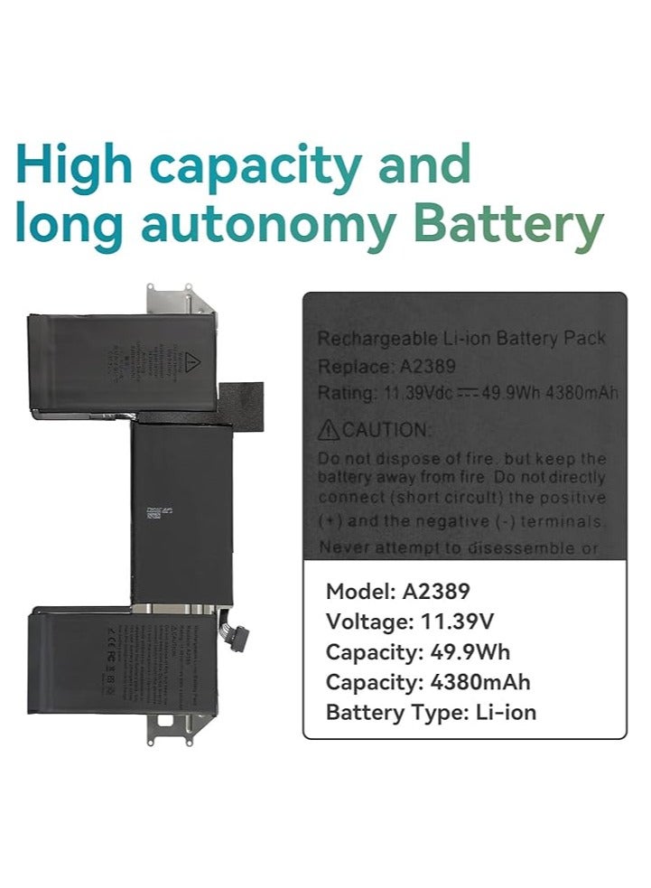 Terabyte Compatible Laptop Battery for MacBook Air 13" Model A2337 (M1, Late 2020) EMC 3598 MacBookAir10,1 MGN53LL/A MGN83LL/A MGN63LL/A MGN93LL/A MGN73LL/A MGNA3LL/A MGND3LL/A MGNE3LL/A MGN93LL/A MGN93LL/A - Image 2