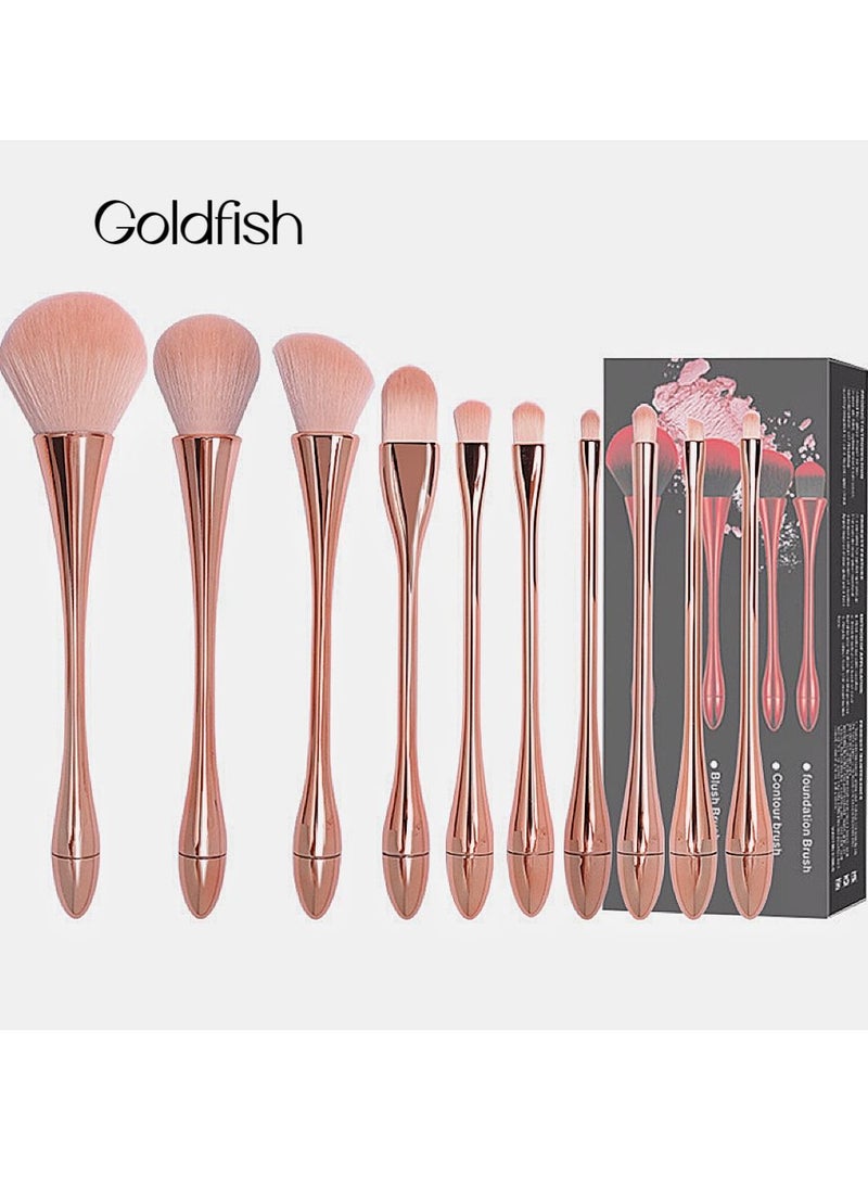 Goldfish 10 Piece Multi-Functional Makeup Brush Set, Gold - Image 1