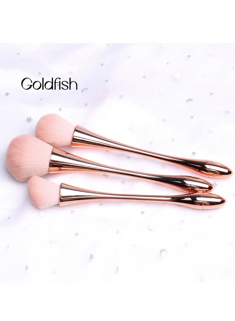 Goldfish 10 Piece Multi-Functional Makeup Brush Set, Gold - Image 3