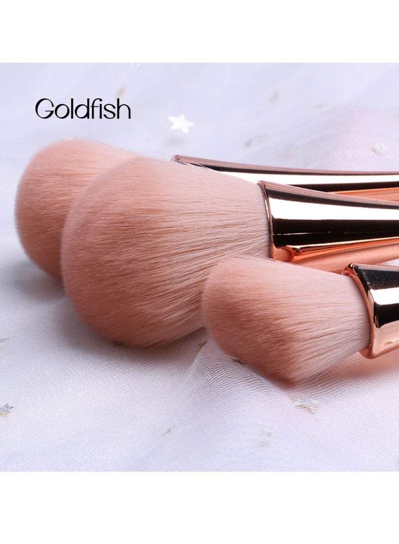 Goldfish 10 Piece Multi-Functional Makeup Brush Set, Gold - Image 2