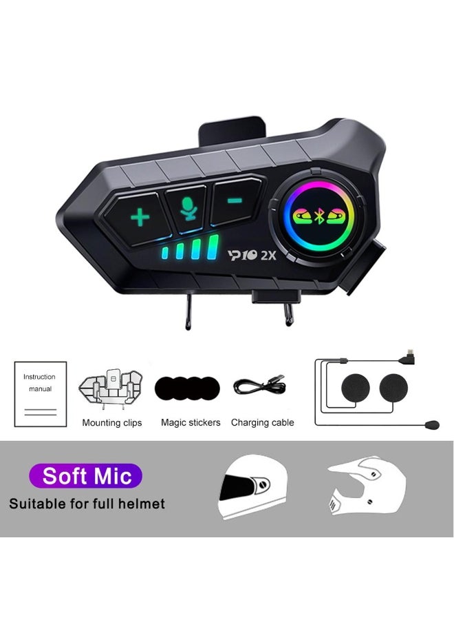 Generic YP10 Motorcycle Helmet Intercom Bluetooth 5.3 Headset 300M intercomunicador Riding Communication Wireless Interphone Waterproof Music Player Earphone  - Image 1