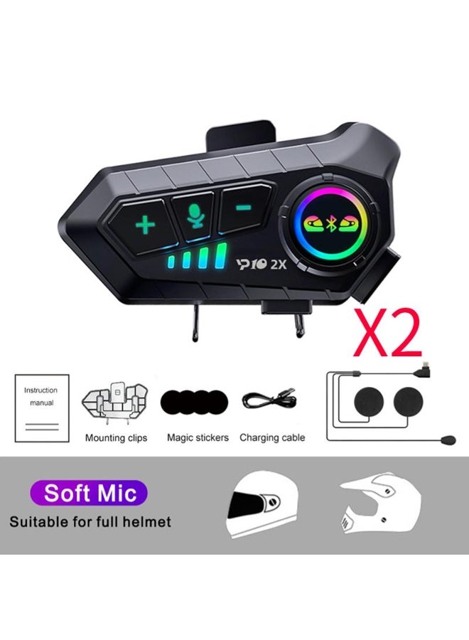 Generic YP10 Motorcycle Helmet Intercom Bluetooth 5.3 Headset 300M intercomunicador Riding Communication Wireless Interphone Waterproof Music Player Earphone  - Image 3