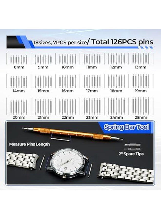 أوهوهو طقم إصلاح الساعات وفتح الغطاء واستبدال البطارية من 174 قطعة، مجموعة أدوات صيانة احترافية لإصلاح الساعات مع أداة إزالة المينا والظهر، مزودة بشنطة حمل ودليل استخدام للمحترفين والهواة - Image 2