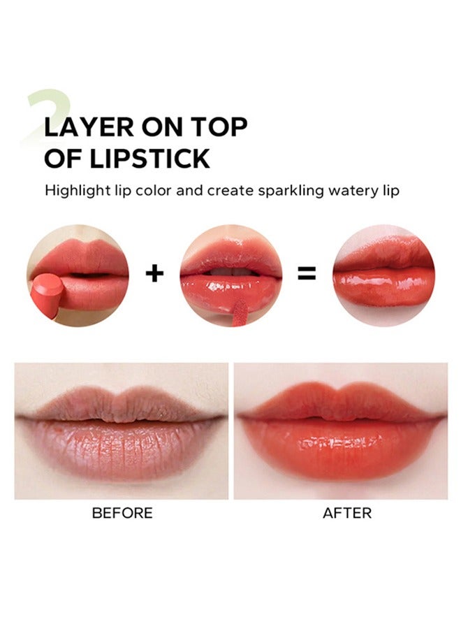JOVIALITY Big Brush Head Lip Oil, Ultra-Hydrating & Nourishing, Smooth Glossy Finish Lip Glow Oil, Shiny and Vegan Tinted Lip Gloss, Non-Sticky Formula(REBORN) - Image 5