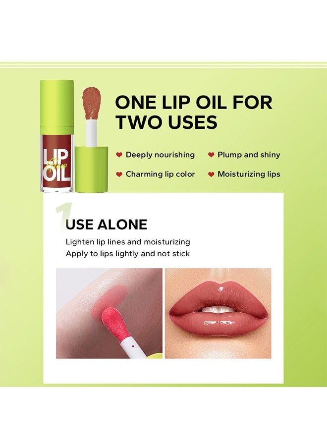 JOVIALITY Big Brush Head Lip Oil, Ultra-Hydrating & Nourishing, Smooth Glossy Finish Lip Glow Oil, Shiny and Vegan Tinted Lip Gloss, Non-Sticky Formula(REBORN) - Image 4