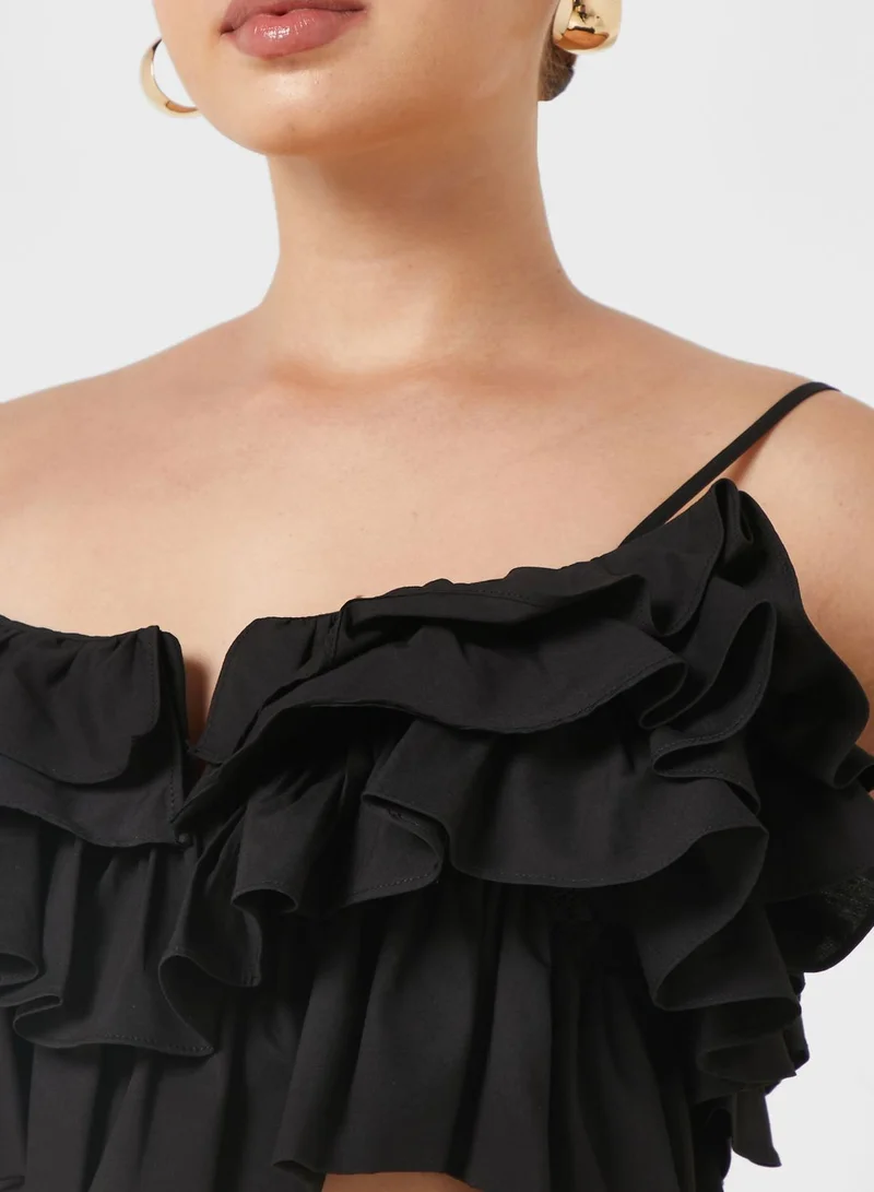 نوكتورن Flywheel Strap Detail Crop Top