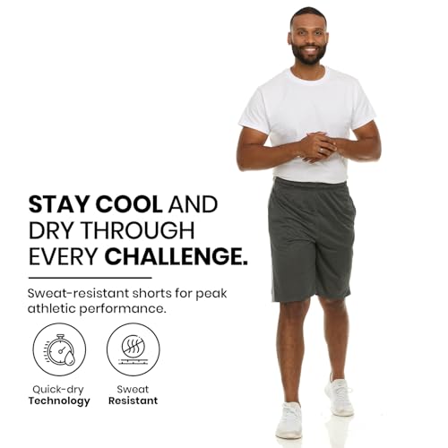 Essential Elements Athletic Shorts for Men - Men's Basketball Shorts - Sports Shorts for Workout, Gym, Running (5 Pack/Set E, 4X-Large) - Image 4