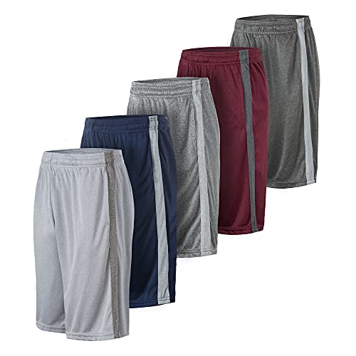 Essential Elements Athletic Shorts for Men - Men's Basketball Shorts - Sports Shorts for Workout, Gym, Running (5 Pack/Set E, 4X-Large) - Image 1