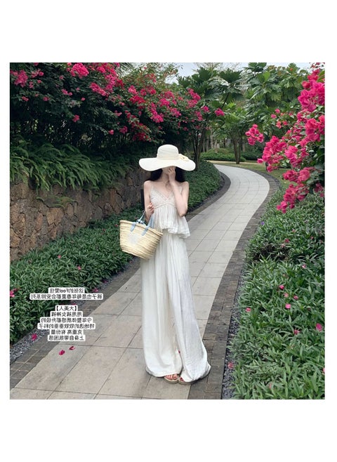 Elegant Goddess Pants High-Weight Lycra Casual Womens white pants