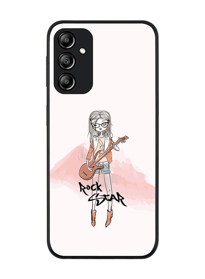 Stylizedd Rugged Black edge case for Samsung Galaxy A24 4G Slim fit Soft Case Flexible Rubber Edges Anti Drop TPU Gel Thin Cover - Rockstar Girl - Image 1