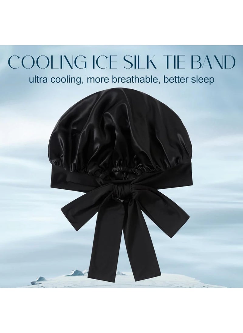 ZIMASILK 22 Momme Silk Sleep Cap with Ice Silk Band  - Image 3
