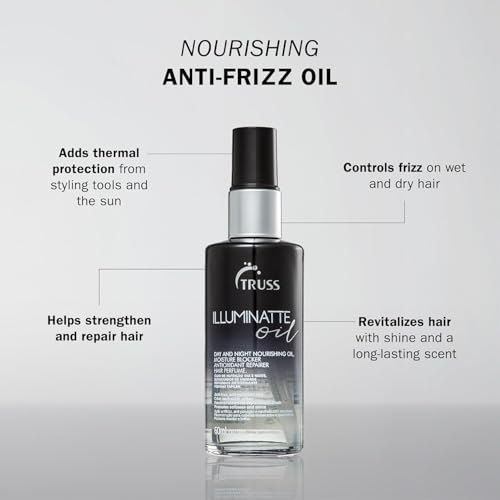 TRUSS Illuminatte Hair Oil For Damaged Frizzy or Brittle Hair Nourishing Scented Oil Heat Protectant Formulated to Soften Strengthen Repair Add Shine Control 202 Fl Oz - Image 3