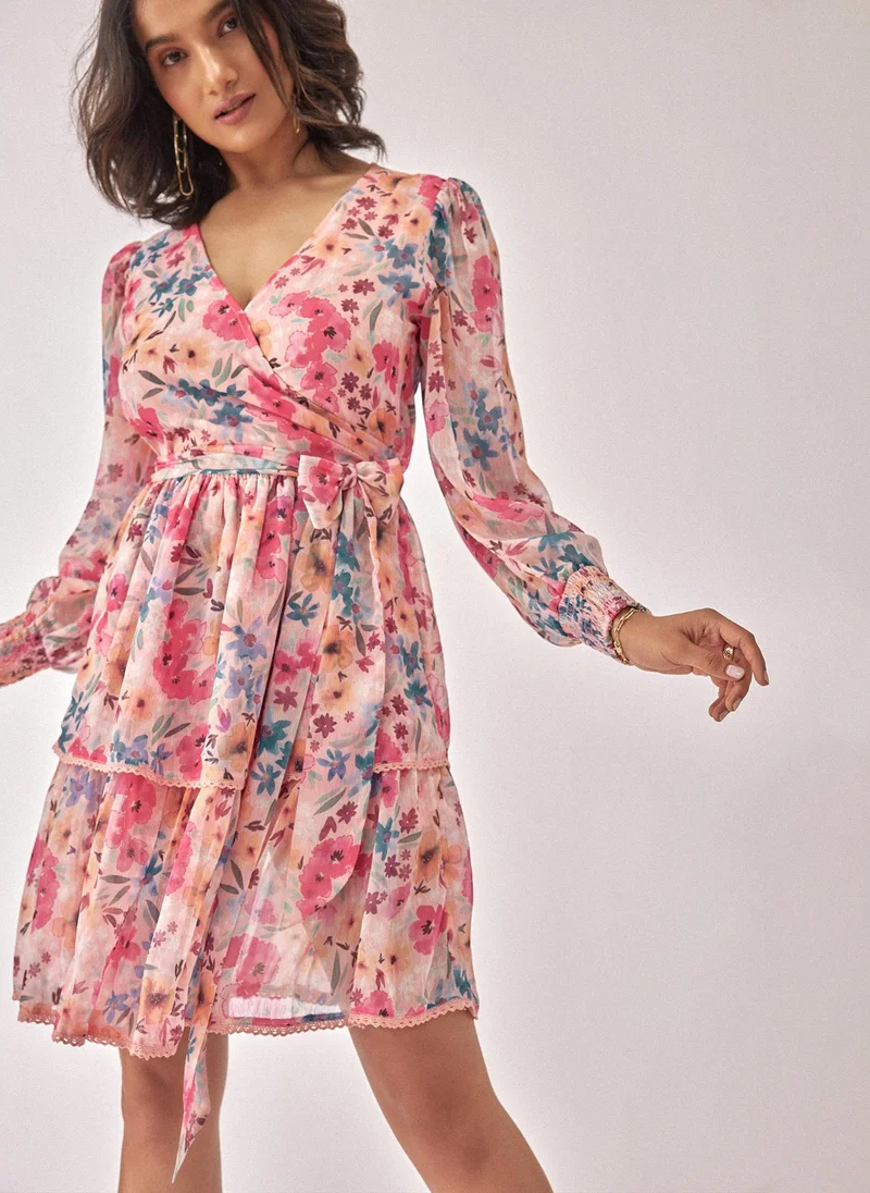 The Label Life Floral Chiffon Tiered Dress – Chic & Flowy