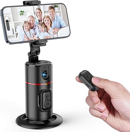 WeFly Mobile Phone Tripod with Automatic Face Tracking, 360° Rotation Tracking Tripod, No App, Selfie Stick Tri/pod with Remote Control and Gesture Control for Vlog/TIK Tok Live Video Recording - Image 1
