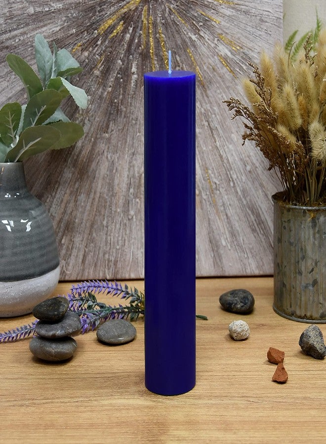 Jeco 2 x 9 Inch Blue Pillar Candle - Image 2
