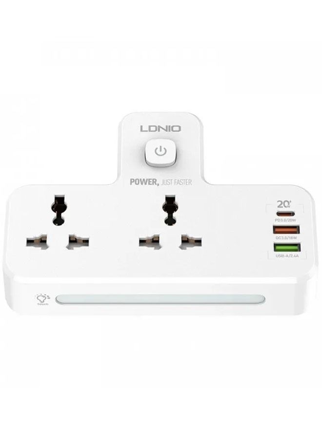 LDNIO SC2311 20W 3-Port USB Charger Extension Strip with 2 * Socket 1 * 20W USB-C PD توصيل الطاقة / 1 * 18W USB QC3.0 / 1 * USB-A Wall Charger Adapter Fast Charger - Image 1