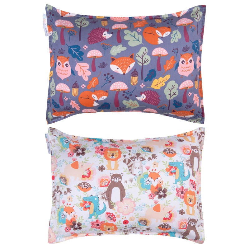أغطية وسائد للأطفال من ALVABABY تناسب 13 × 18 و 12 × 16 غطاء وسادة أطفال قطن 2 قطعة تصميم مغلف لأغطية وسائد الأطفال للأولاد والبنات للنوم والسفر 2TPW24